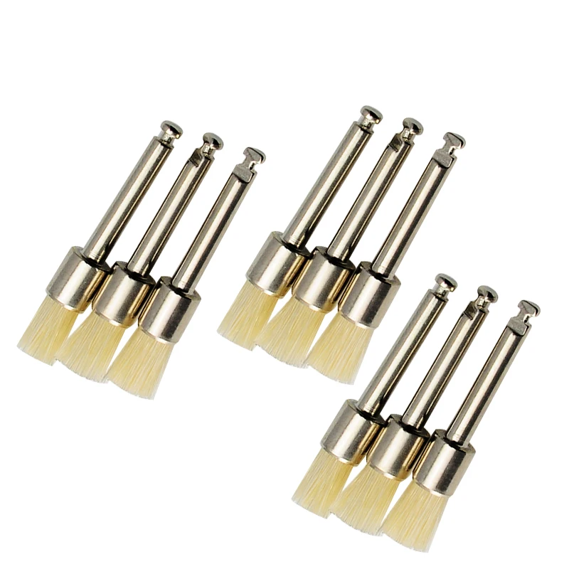 100 PCS Dental Prophy Brush White Bristle Latch Flat Type Polishing