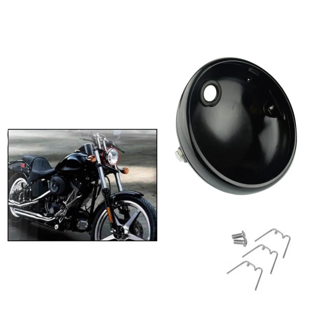 Черный " светодиодный головной светильник для мотоцикла, 7 дюймов, светодиодный светильник, корпус для KAWASAKI Honda Yamaha Chopper, кафе, Racer Bobbe