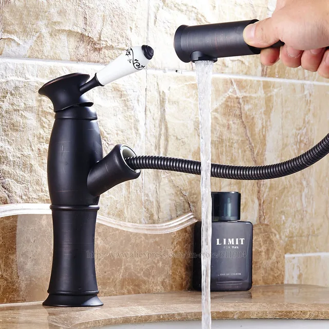 Aliexpress Pull Out Bathroom Faucet Oil Rubbed Bronze Orb Pull Out Bathroom Faucet Oil Rubbed Bronze Orb Black Lavatory Basin Sink Tall Faucets Mixer Taps