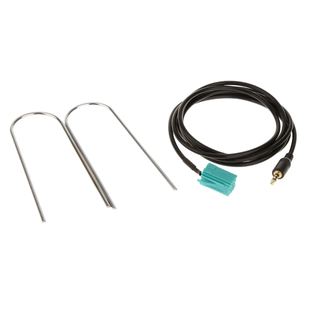 Car Mini ISO 6 Pin To Female 3.5mm Jack Stereo Audio Line Input Aux Cable With Removal Keys For    Clio Megane Espace Etc