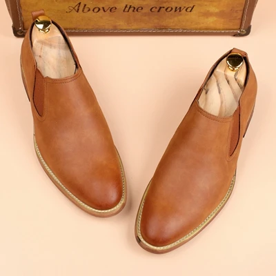 Мужские лоферы; Повседневная обувь из натуральной кожи; мужские туфли-оксфорды на плоской подошве; Мужская обувь для вождения - Цвет: Brown