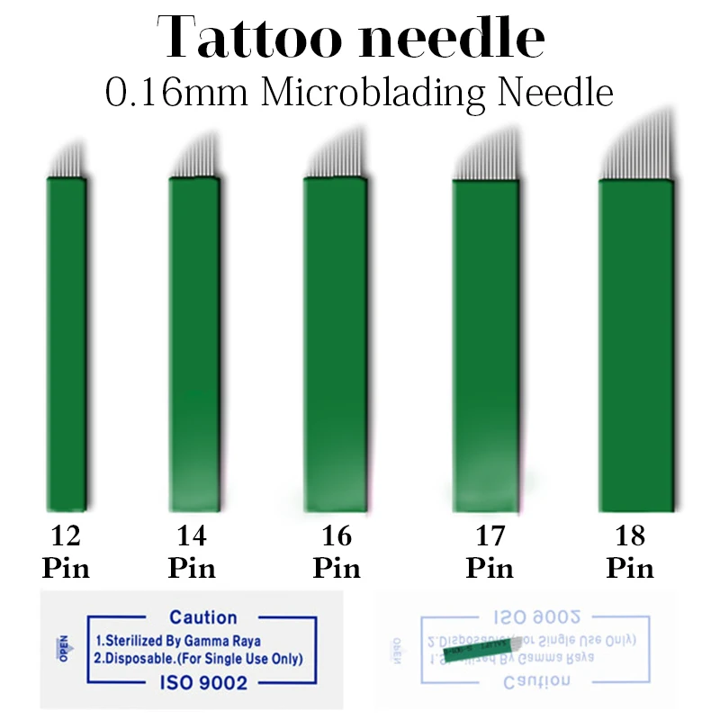 3D бровей губ 0,16 мм-ручка для нанесения татуировок 200 шт 12/14/16/17/18 Flex шпильки Nano Перманентный макияж тату микроблейдинг иглы Лезвия