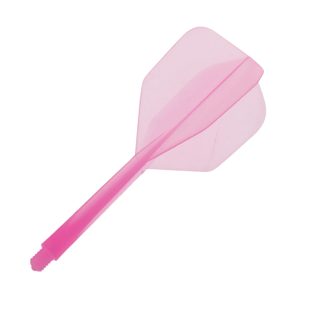 6 Pieces ABS Plastic Transparent 2BA Thread Dart Shafts with Dart Flights Connection