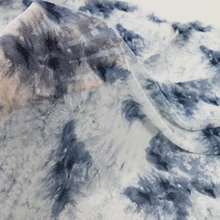 Жемчужный жоржет, шифон, ткань, синий и серый цвет, материал для платья, юбки