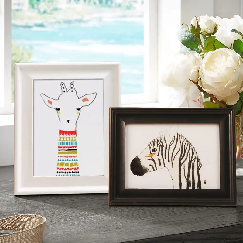 

White Black Wooden Picture Frame For Table Decoration Wall Photo Frame Rectangle Frame Desk Picture Frames Birthday Wedding Gift