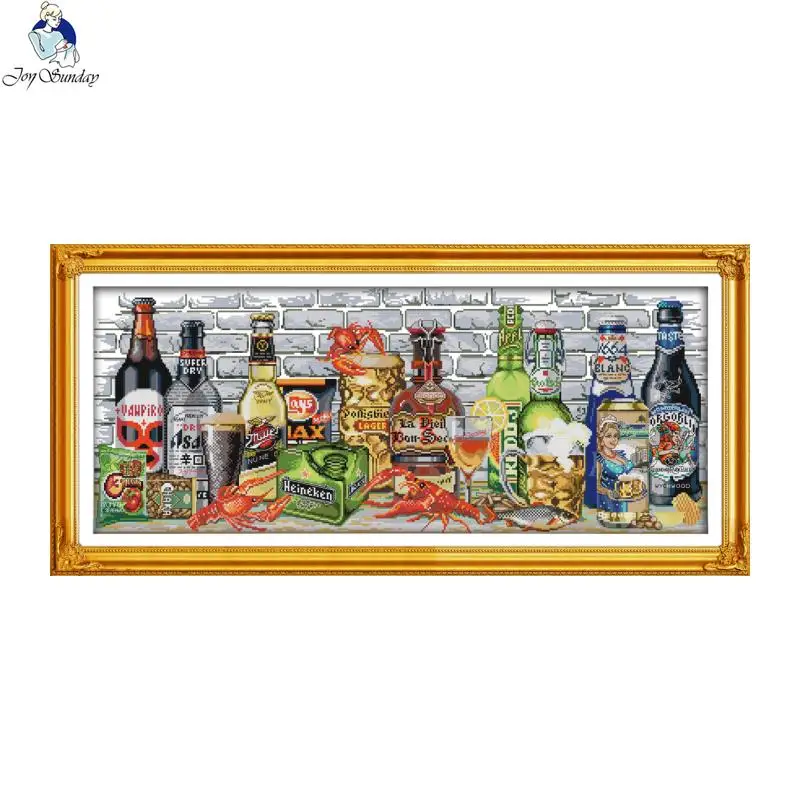 Набор для вышивки крестом Joy Sunday the Wine 2 DMC 11ct 14ct счетный Китайский с принтом | Дом и