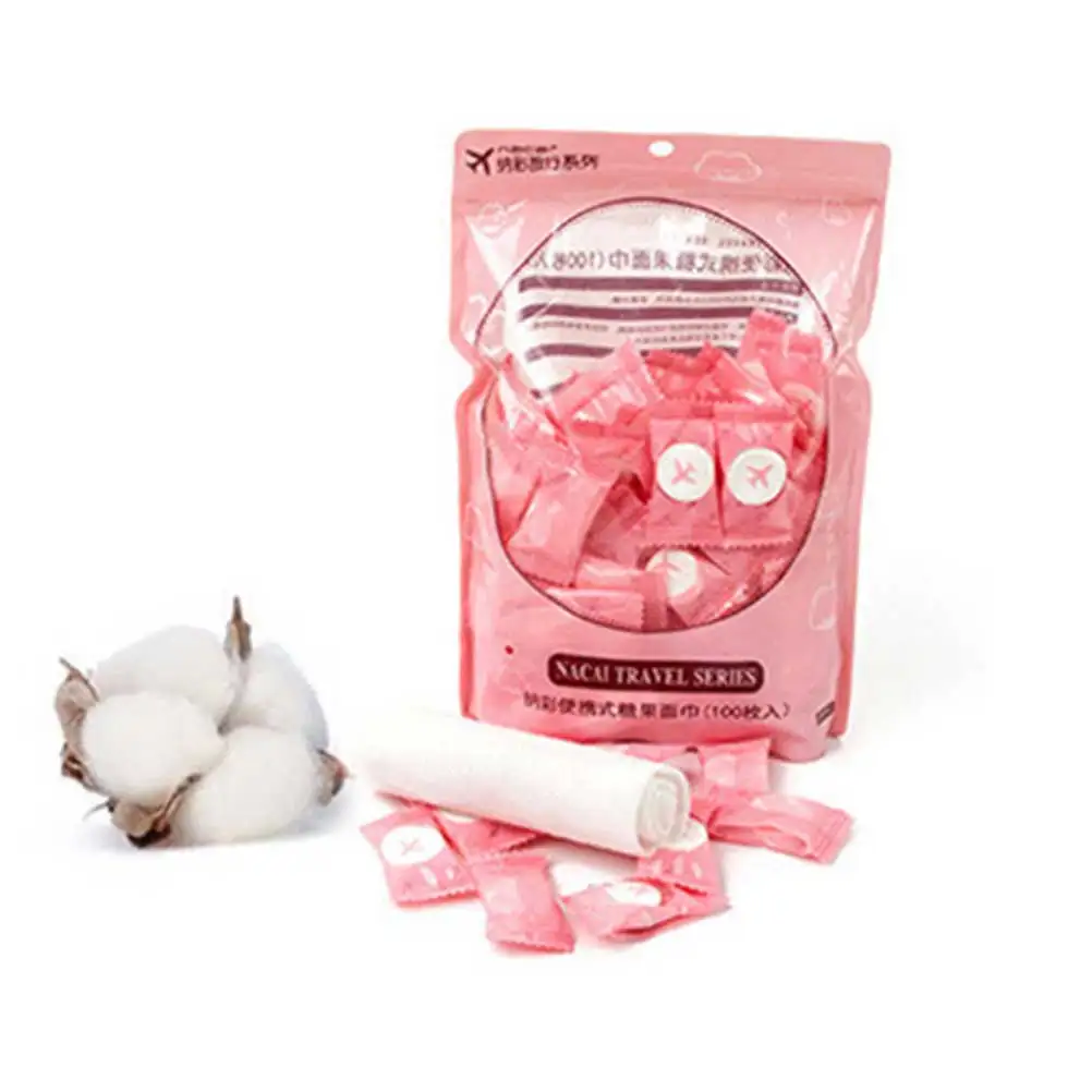 

50Pcs/Pack Compressed Towel Tablets Disposable Cosmetic Compressed Tissue Travel Towel for Face Cleaning Bathing 20x20cm