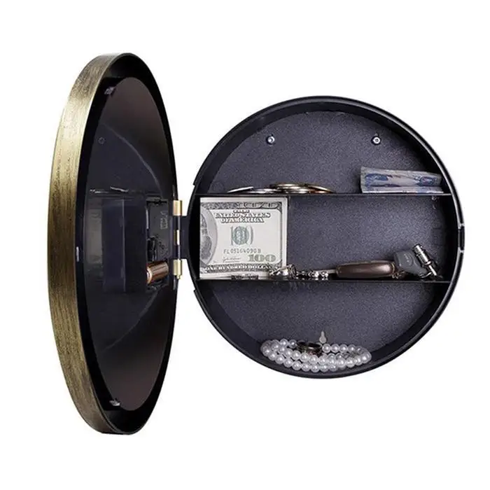 Скрытые часы-сейф, коробка для хранения денег, ювелирные изделия с секретным отсеком для настенных часов, тайник для гостиной, домашняя круглая коробка