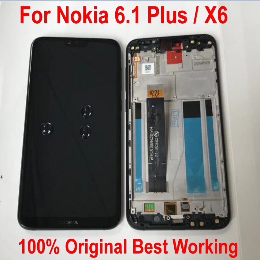 

Original New For Nokia 6.1 Plus X6 TA-1099 TA-1109 LCD Display Touch Screen Digitizer Assembly Sensor + Frame For Nokia X6 2018