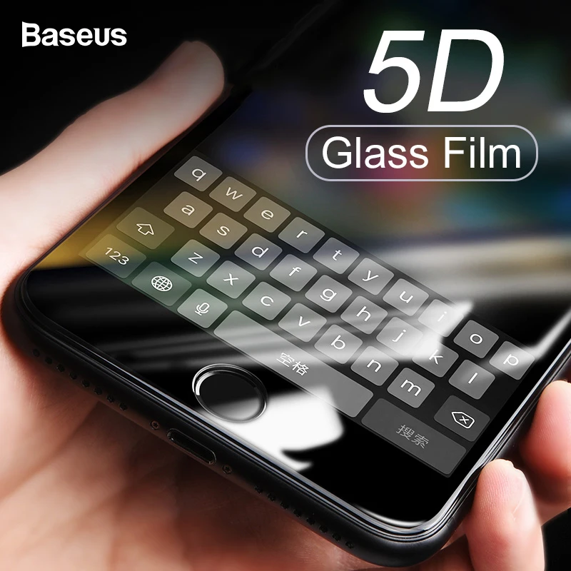 

Baseus 0.3MM Screen Protector Tempered Glass For iPhone 8 7 Plus 5D Curved Full Cover Protective Toughened Glass Film