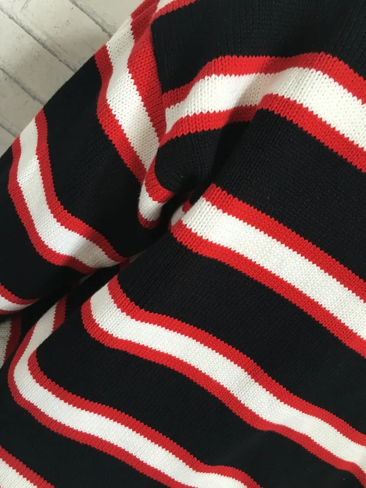 2019 New Jolin Tsai Star with A Circular Neck Red Striped Sweater Pullovers Turtleneck Winter Clothes Women Sweaters 2019 New Jolin Tsai Star with A Circular Neck Red Striped Sweater Pullovers Turtleneck Winter Clothes Women Sweaters