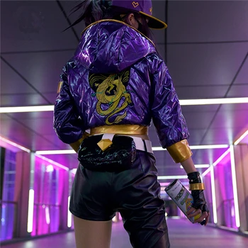 

NEW!!Custom made! Hot Game LOL KDA Group Akali Cosplay Costume Fullset Woman Party Costume Customize Free Shipping