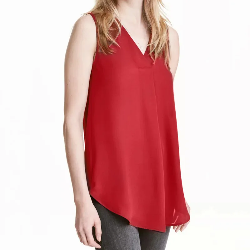 Summer Women Vest 2019 Sexy Ladeis V-neck Chiffon Tank Camis Casual Streetwear Shirts Female Simple Blouses Plus Size 5XL Summer Women Vest 2019 Sexy Ladeis V-neck Chiffon Tank Camis Casual Streetwear Shirts Female Simple Blouses Plus Size 5XL