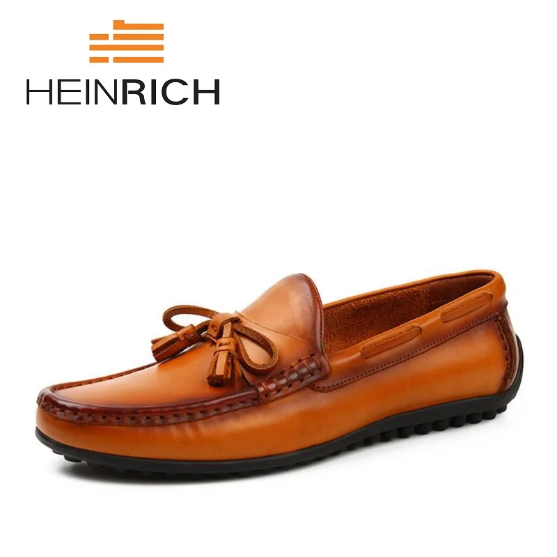 

HEINRICH New Fashion Men Casual Shoes 2018 Men's Breathable Genuine Leather Men Summer Flat Shoes Chaussures Hommes En Cuir