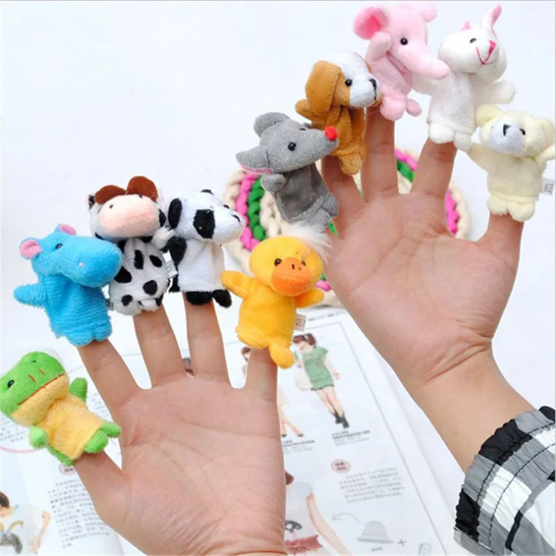 10pcs Cartoon Bilogical Child Baby Doll Kids Educational Hand Finger