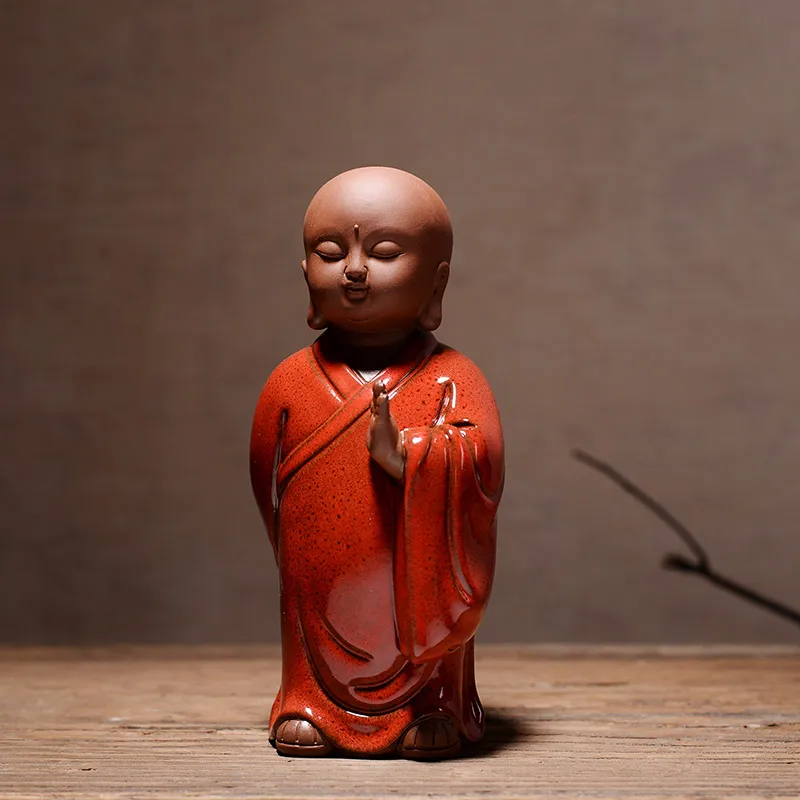 لطيف وجميل الحلي زن الراهب الصغير المبتدئ صغيرة السيراميك غرفة المعيشة طاولة مكتب خزانة المنزل ديكورات المقهى