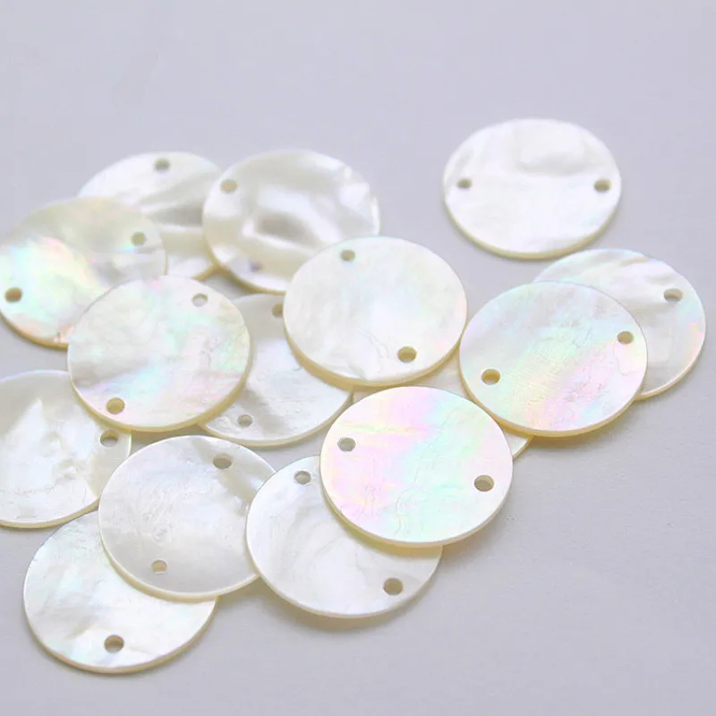 

White Natural Sea Shell Round Beads With Hole For DIY Jewelry Making Loose Shell Bead Jewelry Finding 10/11.5/13/15/18/20MM