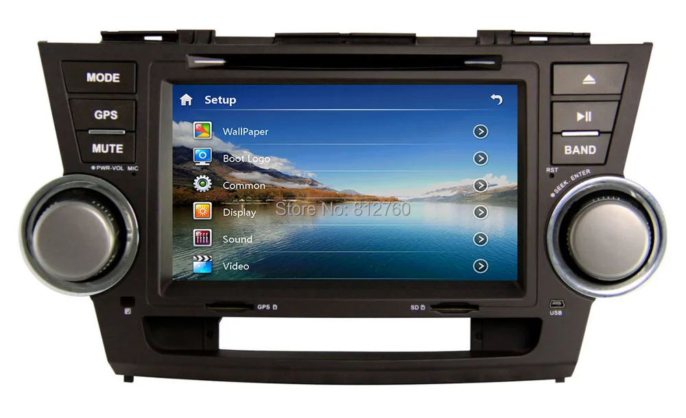 Sale 8" Car DVD Player for Toyota Highlander Audio Video stereo GPS Navigation TV Bluetooth Radio,3G usb port,Free gps map 6