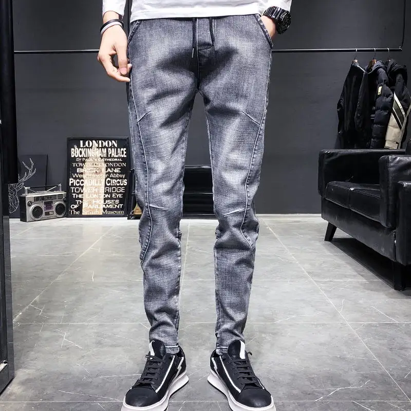 

2019 new men's wide-leg jeans