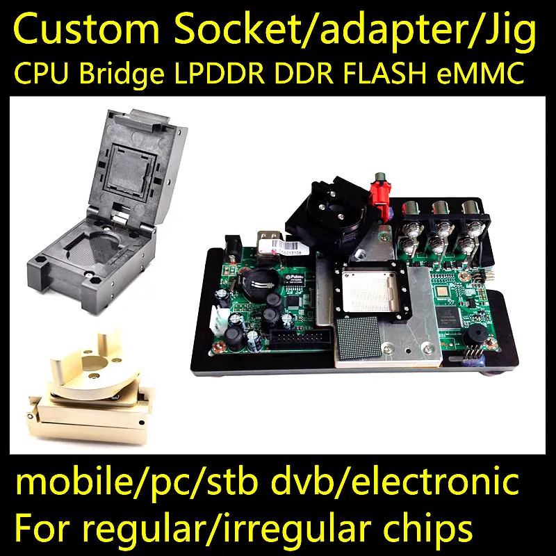 BGA933 пользовательский разъем адаптера тест jig BGA LGA933 LBGA933 CSP933 QFN933 ЦП LPDDR North Bridge South |