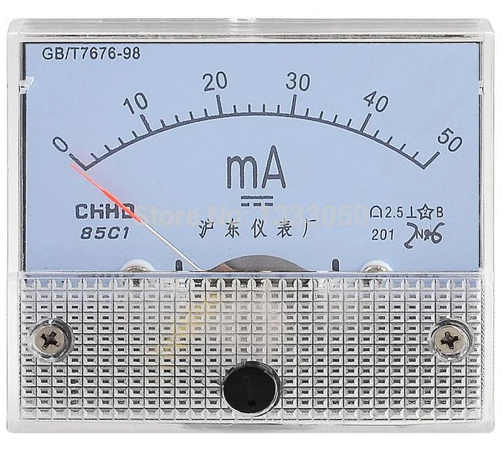 luchthaven complexiteit noodsituatie 85c1 Plastic Current Measuring Dc Milli Ampere Ammeter Panel Meter 0-50ma -  Current Meters - AliExpress