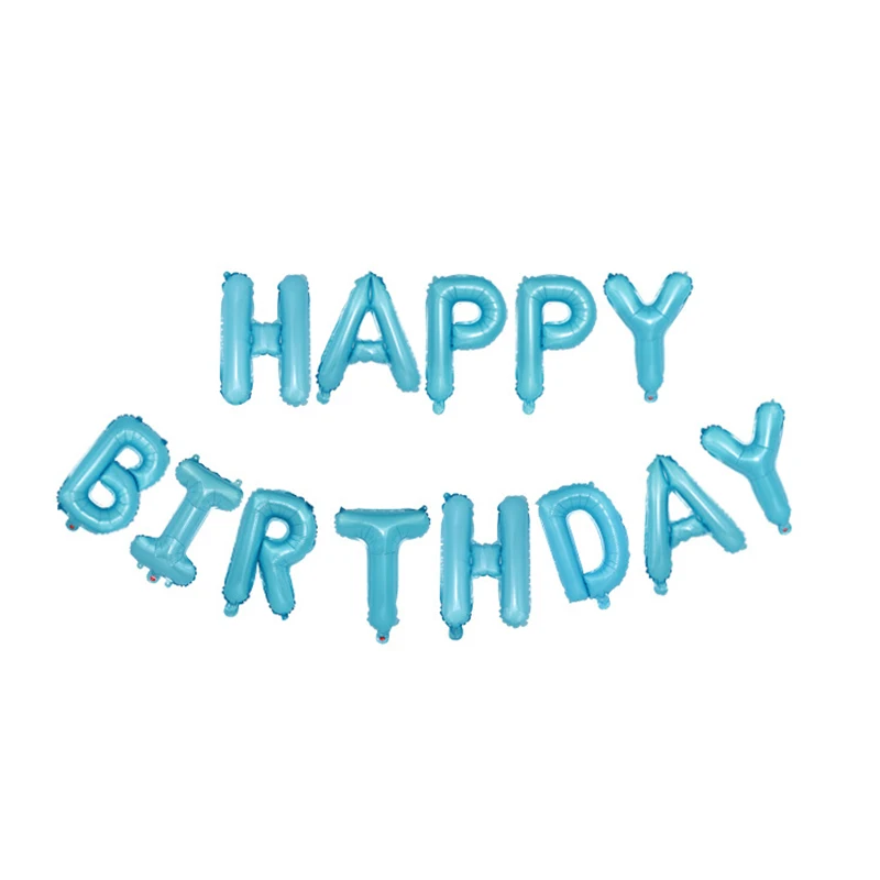 16 дюймов буквенные шары фольгированные шары «С Днем Рождения» с днем рождения украшения Детские воздушные шарики с алфавитом Baby Shower Su - Цвет: Candy blue