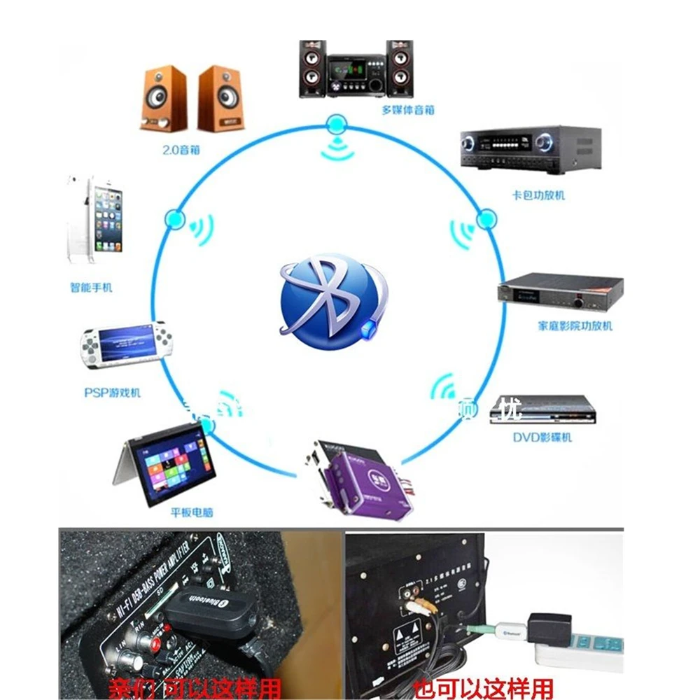 Черный USB bluetooth приемник адаптер кабель конвертер аудио музыка стерео для