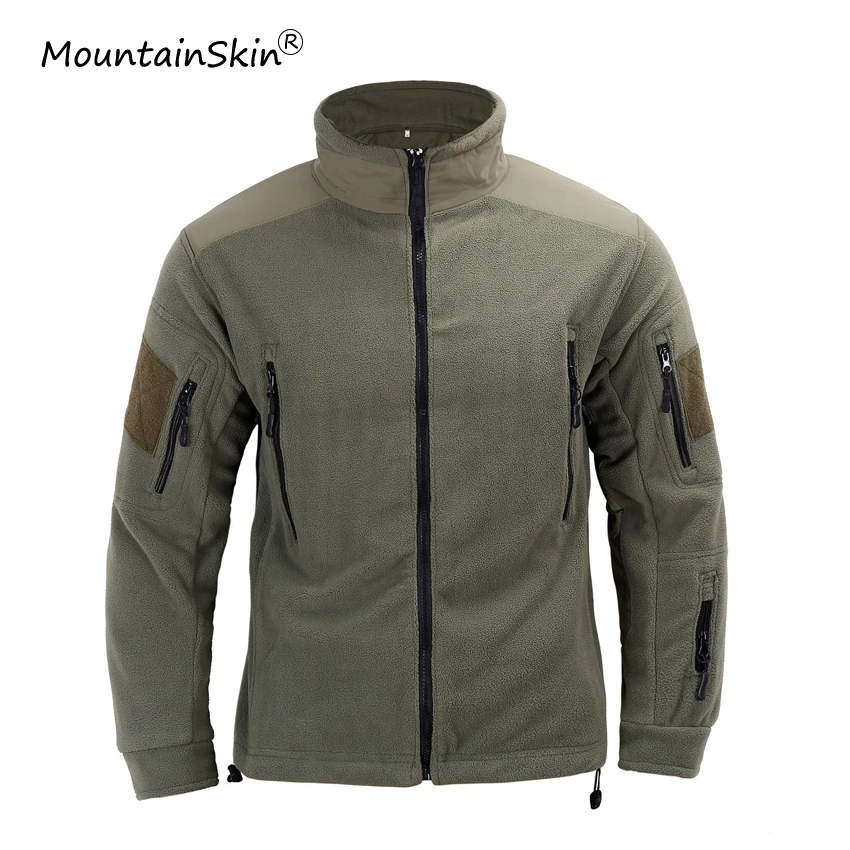 

Mountainskin Men's Spring Autumn Military Fleece Jacket Army Tactical Windproof Coats Male Casual Warm Outerwears Brand LA711
