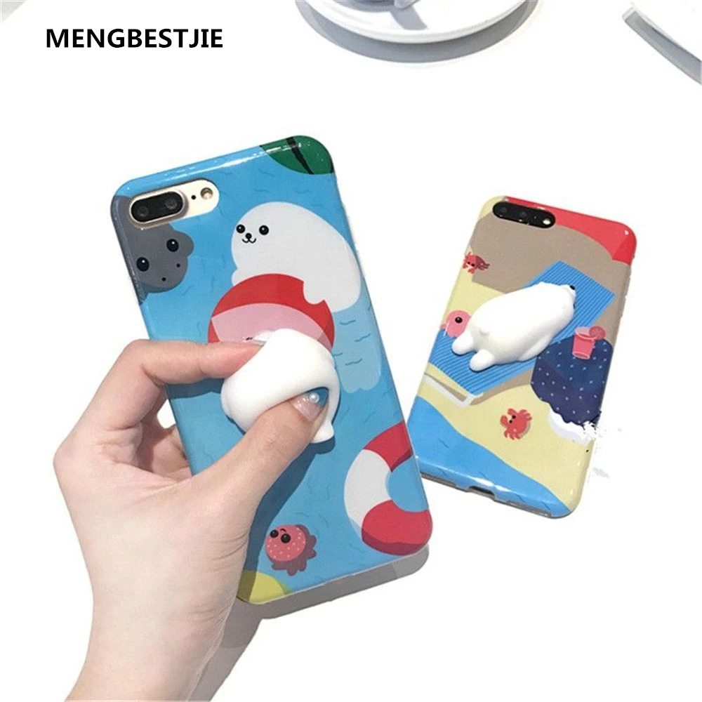 

Hot Squishy Sea Seal Polar Bear Soft TPU Back Case Cover for iPhone 6 6s 7 Plus
