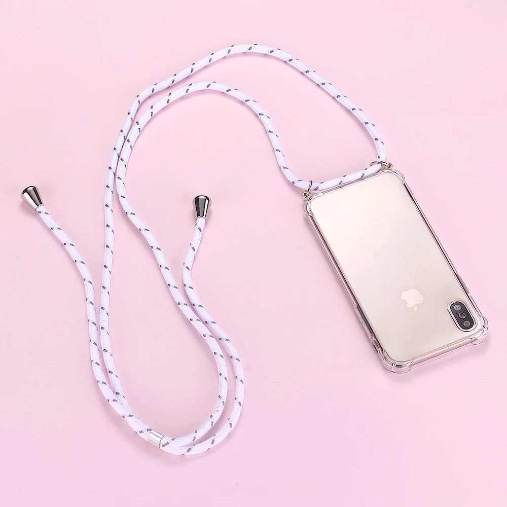 Ремешок шнур цепь телефон Простое Ожерелье Ремешок Мобильный чехол для телефона для переноски Чехол для переноски для iPhone 11 Pro XS Max XR X 7Plus