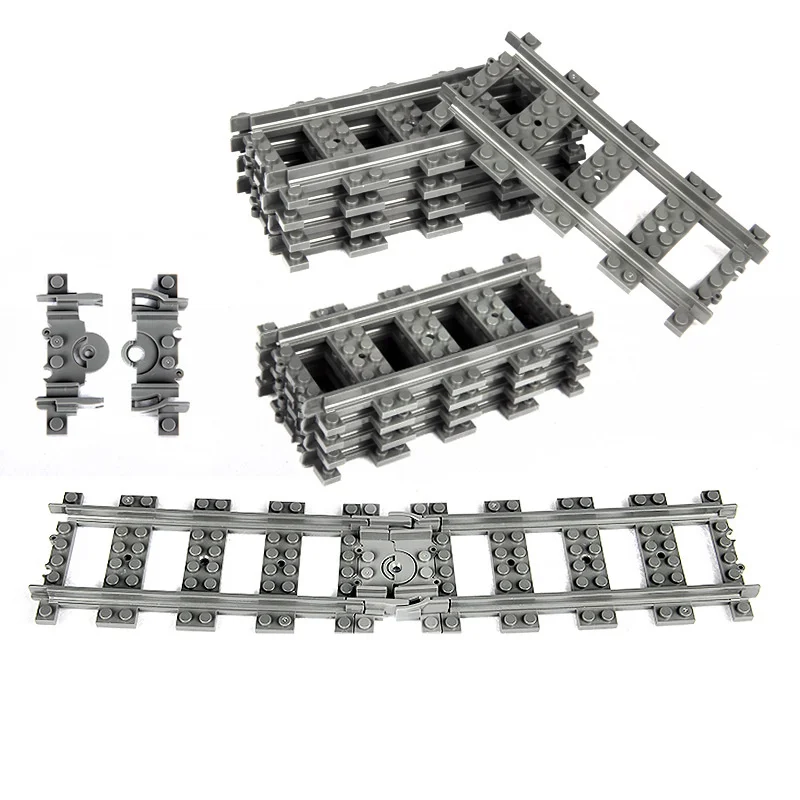 

20pcs/lot Building Blocks city trains flexible track accessory rail way Compatible with Legoe Educational Toy Gift for Children