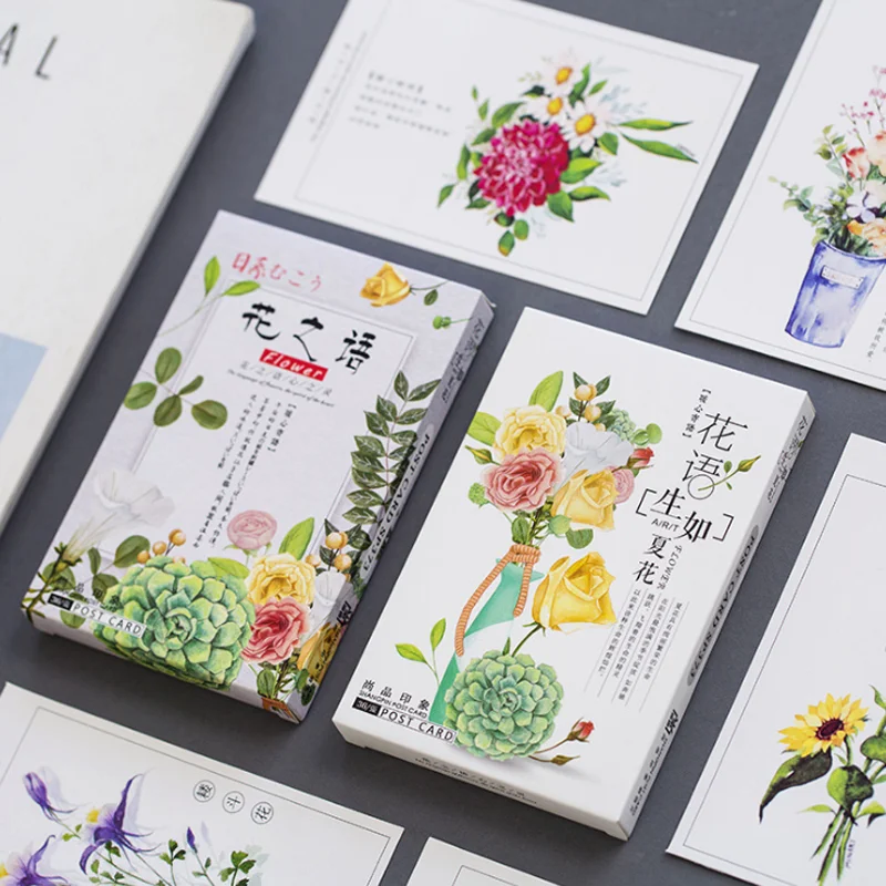 

36 Pcs/pack Kawaii Plant Flowers Postcard/Greeting Card/Message Card/Birthday Letter Envelope Gift Card Stationery Gifts