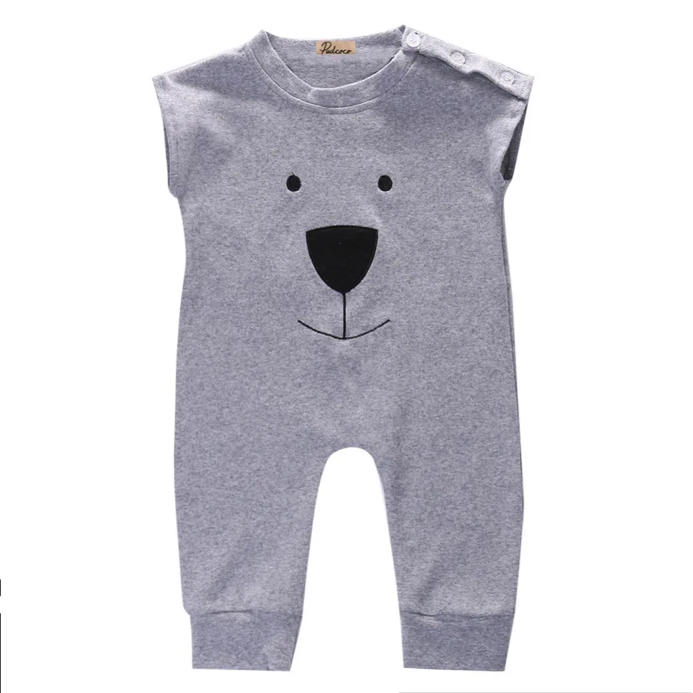 2016 Fashion Cute Newborn Baby Girl Boy Cotton Bear Fleece Rompers
