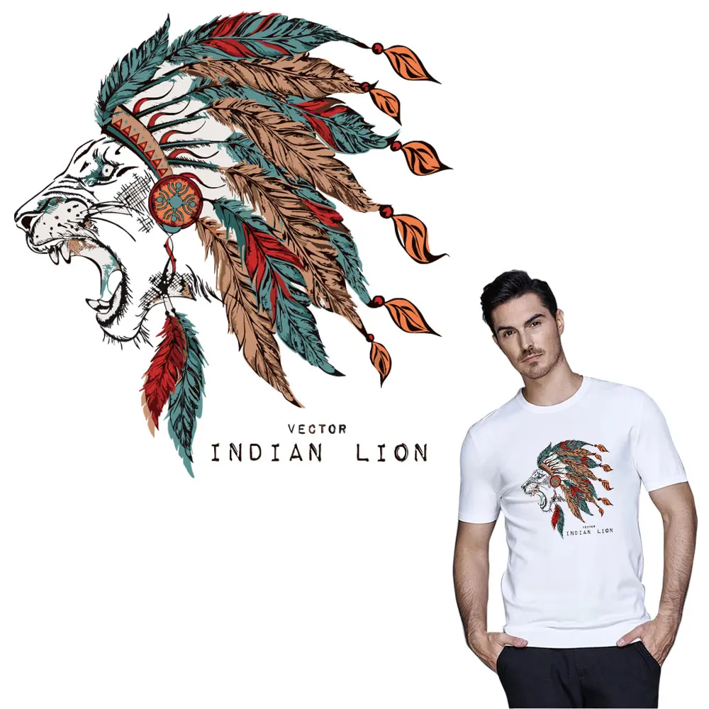 

Colorful Indian skull iron on A-level patches clothes decoration new style DIY accessory print on T-shirt parches para la ropa