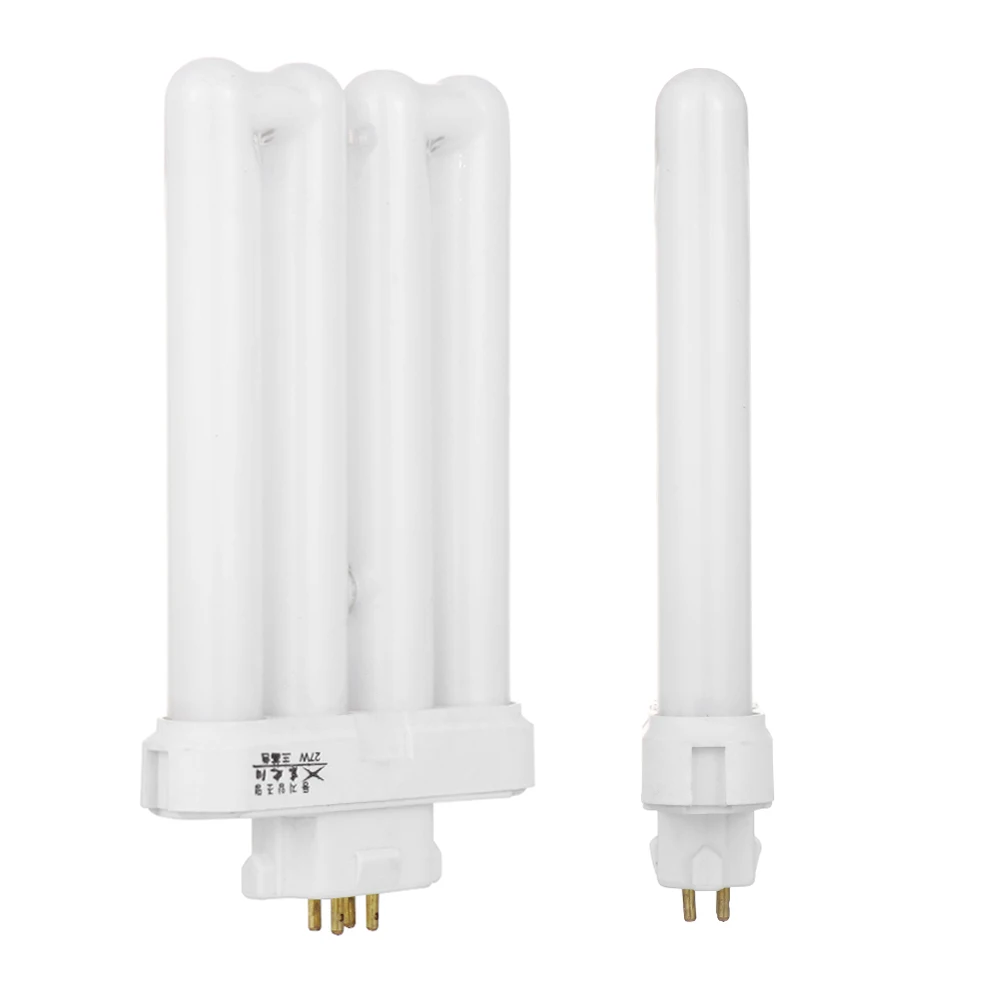 

High Efficient 27W Quad Tube Compact Fluorescent Light Bulb 4-Pin Tube Light Bulb Energy Saving Lamp Bulb 220V Pure White Lights