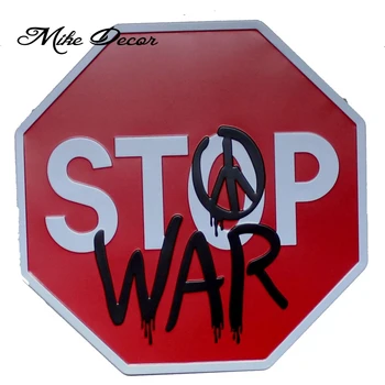 

[ Mike Decor ] STOP WAR Peace painting Retro Gift Craft Irregular sign Music decor YB-823 Mix order