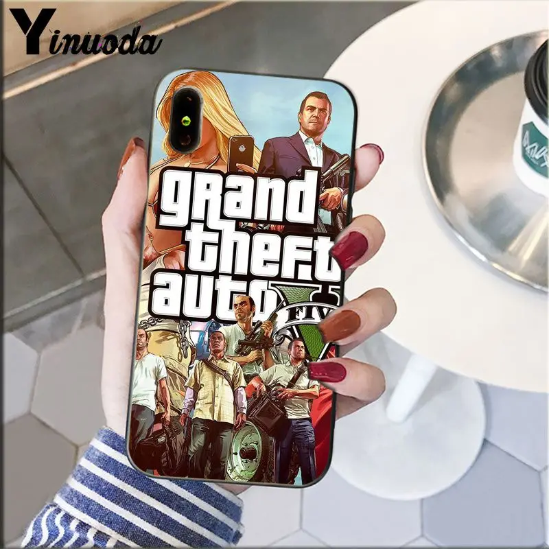 Yinuoda rockstar gta 5 Grand Theft Мягкий силиконовый чехол для телефона из ТПУ для iPhone 8 7 6 6S Plus 5 5S SE XR X XS MAX Coque Shell - Цвет: A11