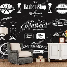 Пользовательские парикмахерские обои, Парикмахерская этикетки и значки, 3D современный для гостиной диван фон papel де parede
