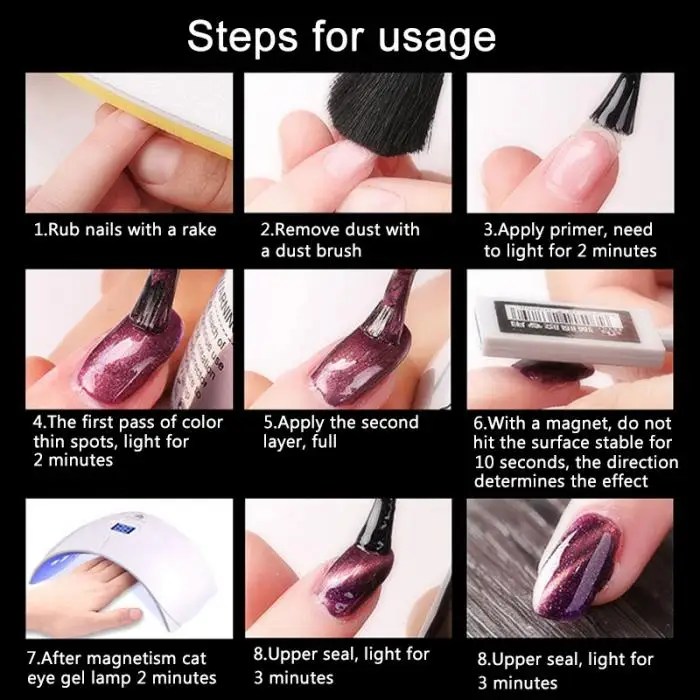 1 Bottle UV Gel Nail Polish Long Lasting Shining Cat Eye Gel Varnish for Manicure Pedicure NShopping