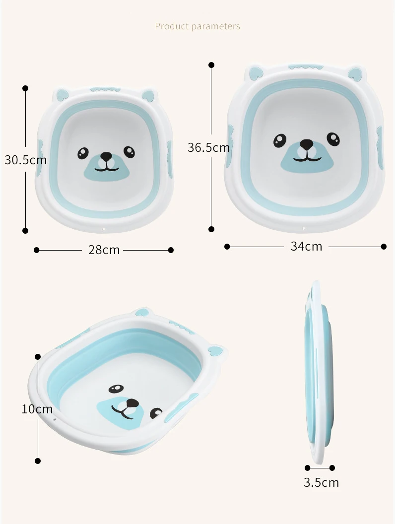 Портативная Детская ванна, Горячая складная детская силиконовая раковина для мальчиков и девочек, Складная Ванна для детей, для мытья лица, для ног, Детские умывальники