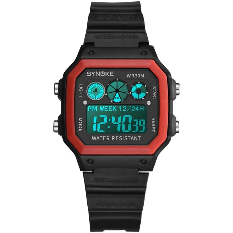 

SYNOKE New Fashion Men Watch Multi-function Electronic Digital Display Retro Style Colorful Luminous Clock Sports Student Watch