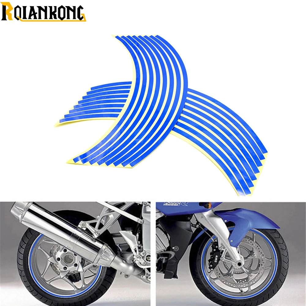 

For Kawasaki ZX-9 ZX-9R ZX-500R ZR-10R ZR-6R ZR-750 motorcycle sticker Colorful motor wheel stickers Reflective Rim Strip