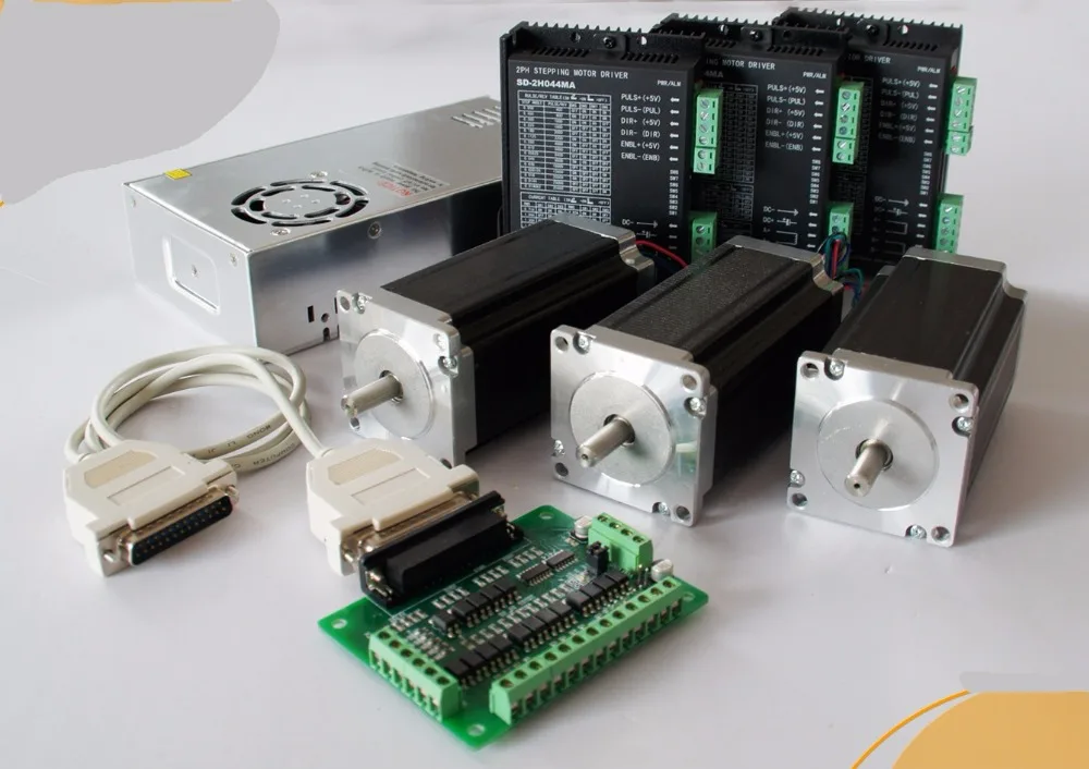 

3 Axis Nema 34 Stepper Motor 85BYGH450D-008 5.6A 1090oz & Driver DQ860MA 80V 7.8A+350w 360v power supply