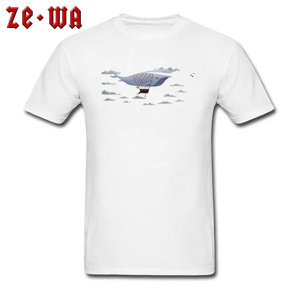 Hot Whale Balloon Tops Tees High Quality Round Collar Personalized Short Sleeve Pure Cotton Men T Shirts Custom T Shirt Hot Whale Balloon white