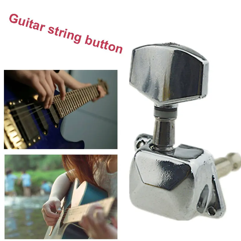 

3pcs Tuners Machine Heads Guitar String Button Semi Closed Silver Parts Tuning Keys Professional Electric Guitarra Accessories