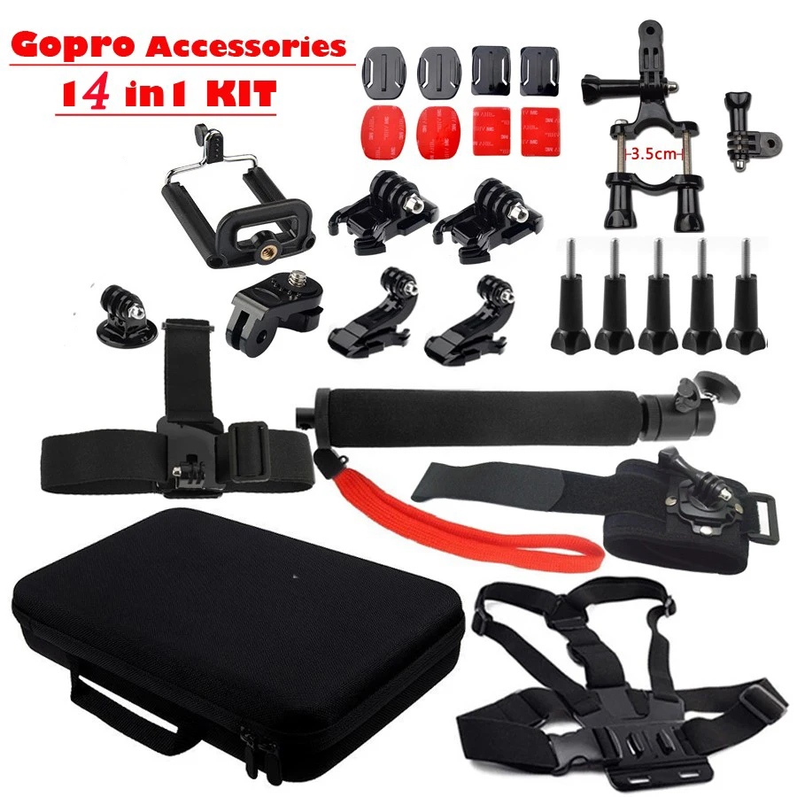 Go pro Accessories Set Harness Chest Head Strap Mount Monopod tripod Kit for Gopro Hero 4S HERO