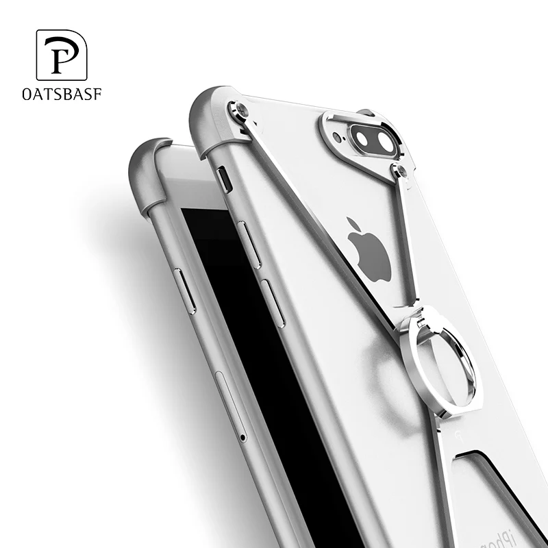 

Oatsbasf X Shape Metal Border Case for iPhone 7 Personality Shell for iPhone 7 Plus Metal Bumper Ring Holder cases for iphone 6