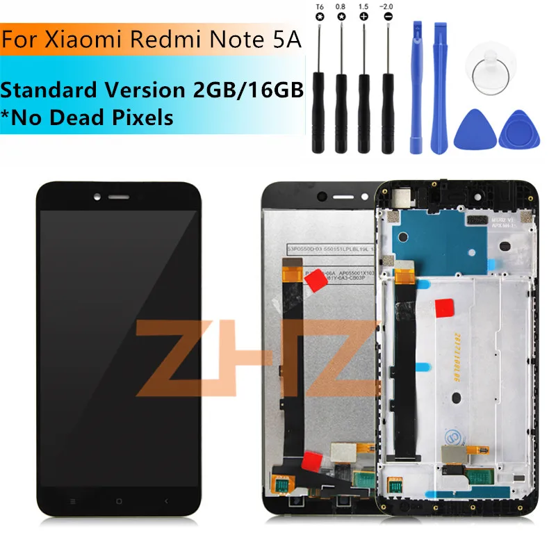 Экран 5 дюйма 720x1280 IPS для XIAOMI Redmi Note 5A Стандартный сенсорный ЖК экран с рамкой Y1 Lite