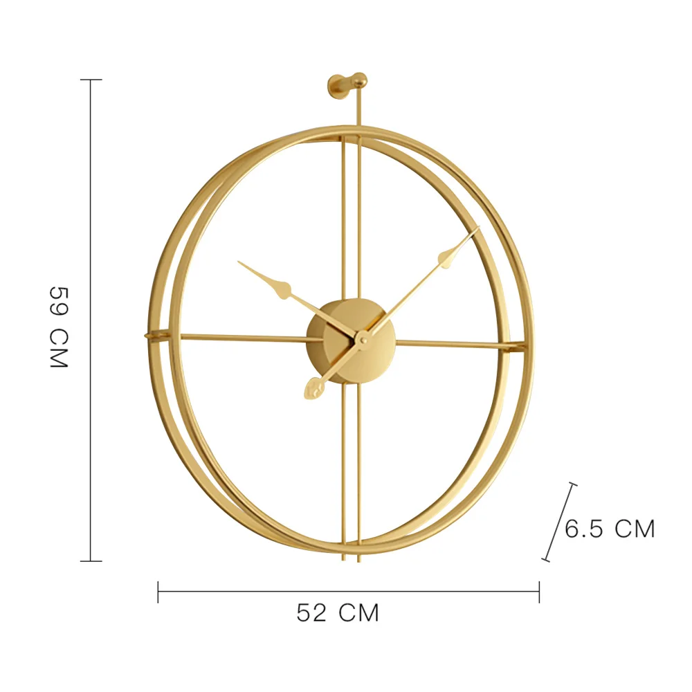 Большие короткие европейские Стильные бесшумные настенные часы, современный дизайн для дома или офиса, декоративные настенные часы, часы, горячий подарок - Цвет: Золотой