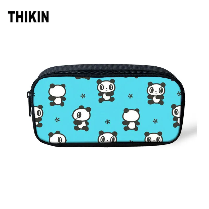 

THIKIN Cartoon Panda Pattern Print for Children Cute Women Makeup Kids Mini Pen Bag Teen Students Pencil Case Portable Cosmetic
